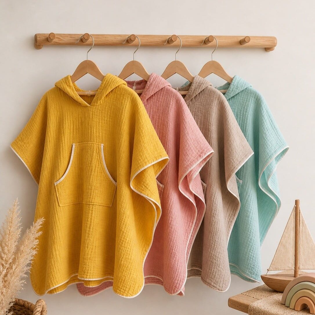 Kinder Musselin Poncho – Bild 7