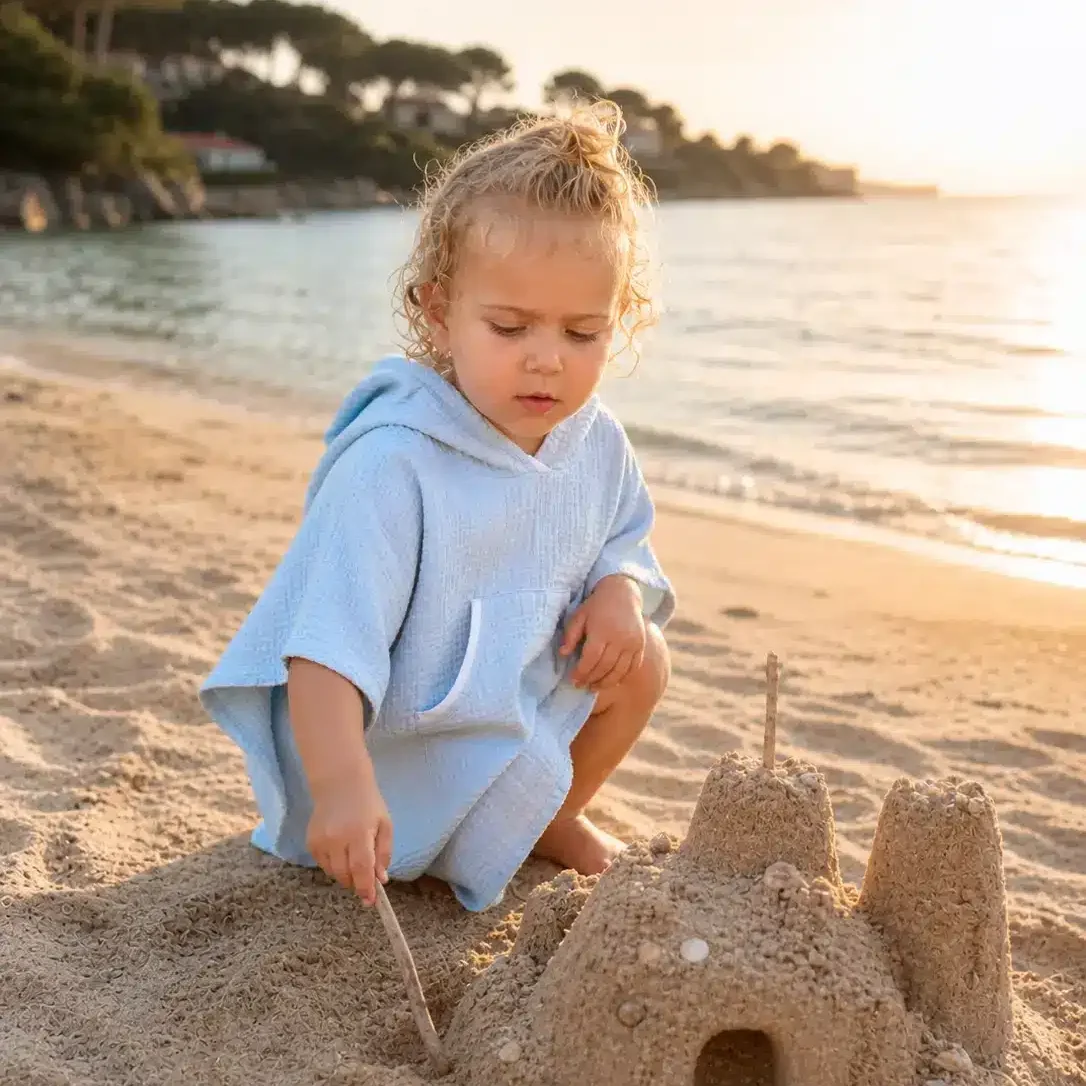 Kinder Musselin Poncho – Bild 6